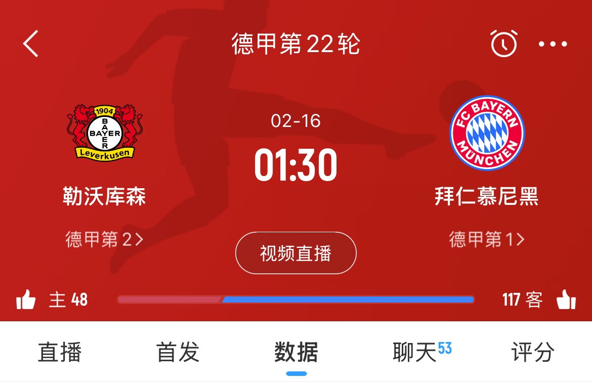  下輪決定冠軍？拜仁下場(chǎng)德甲將客戰勒沃庫森，若取勝將11分領(lǐng)跑
