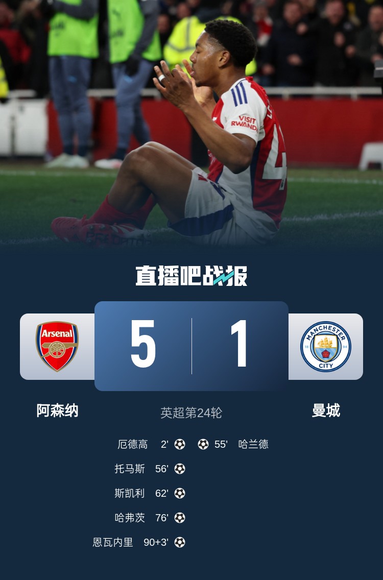  硬氣槍手無(wú)畏強敵！阿森納本賽季5-1碾壓曼城，3-0完勝皇馬